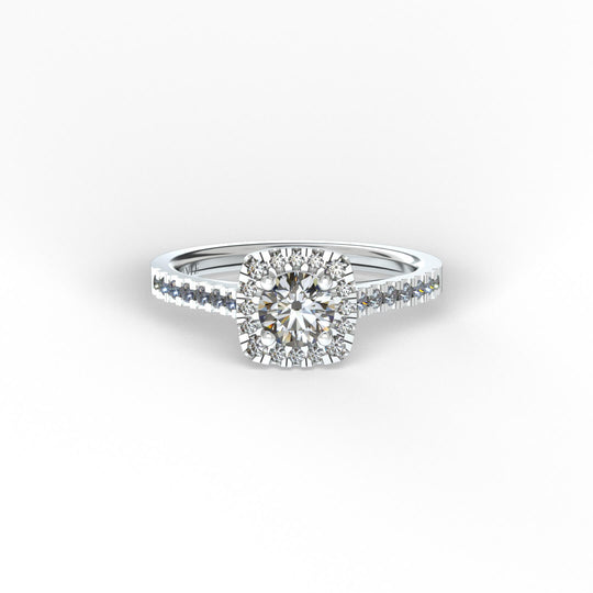 Anillo Pía en oro blanco