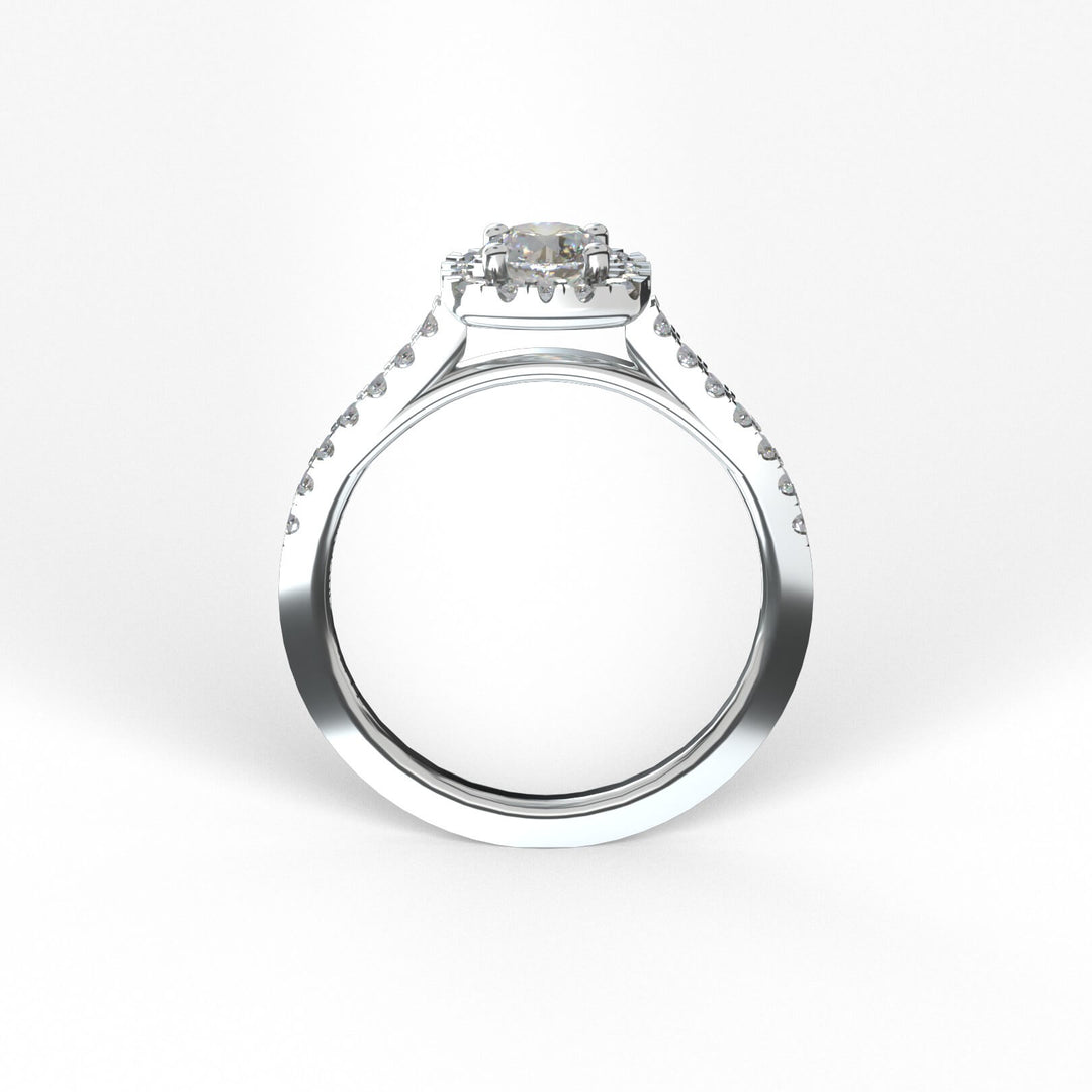Anillo Pía en oro blanco