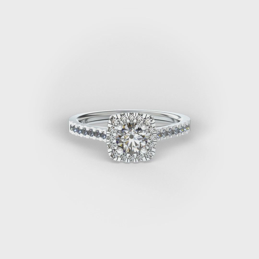Anillo Pía en oro blanco