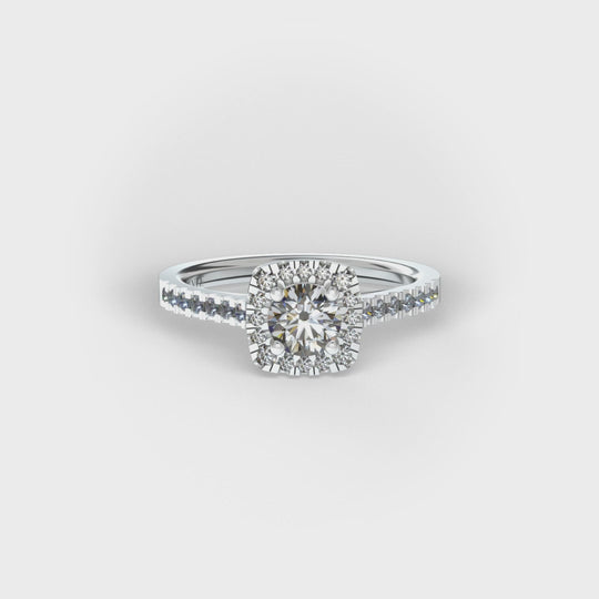 Anillo Pía en oro blanco