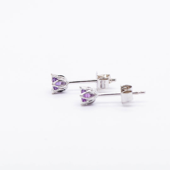 Aretes flor de Loto con amatista